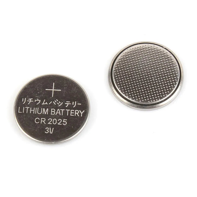 Three alkaline button batteries showing CR2032, CR2025, and CR2016 models with 20mm diameter.