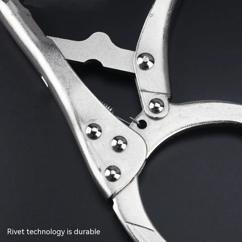 45 steel vise grip oil filter removal wrench tool showing adjustable clamps and 225mm handle length.