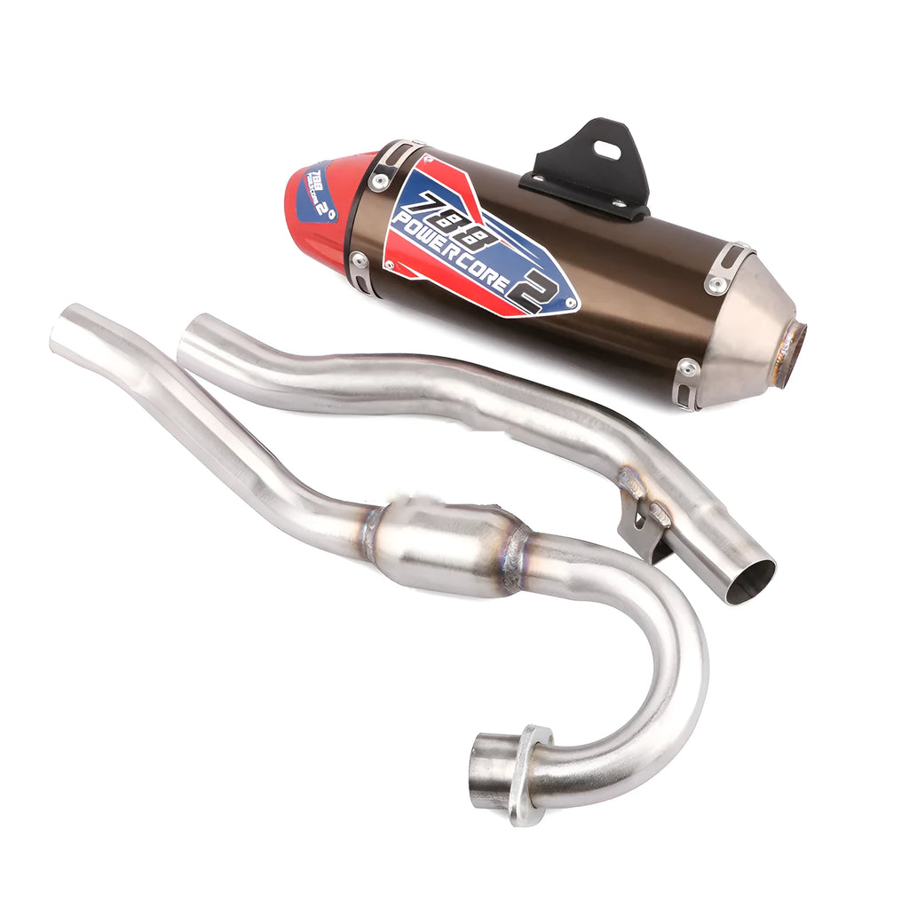 Brown aluminium whole section tail decal exhaust pipe for Honda CRF230F CRF150F, 540mm x 170mm x -230mm, 3000g
