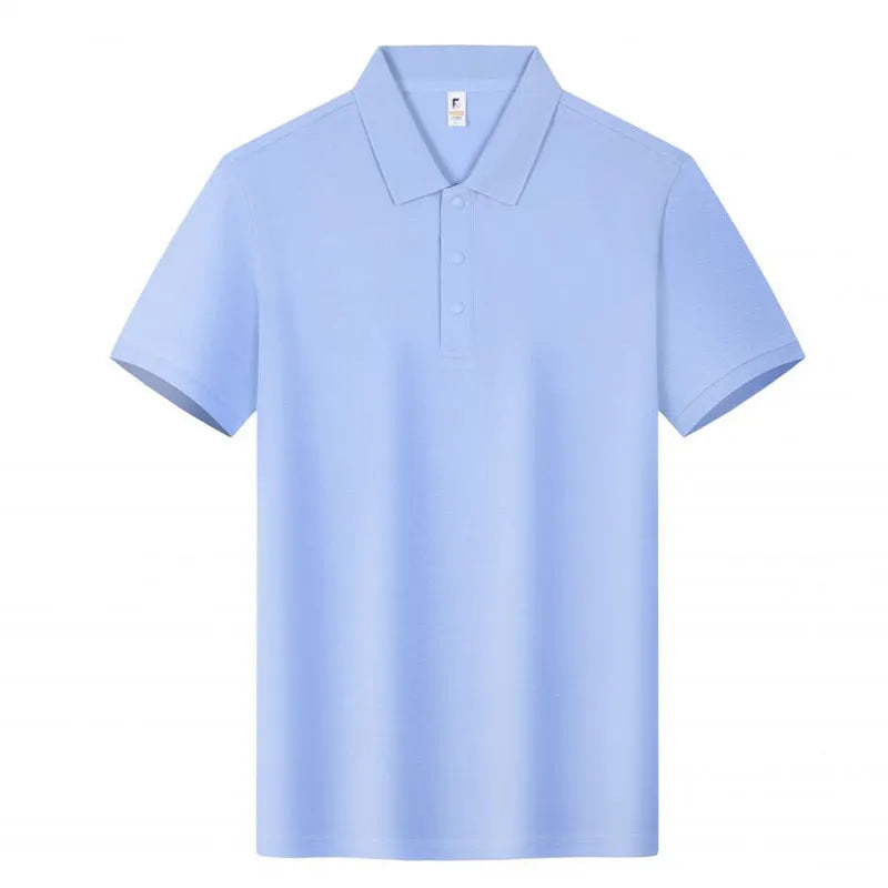Short sleeve polo shirt with lapel collar in cotton fabric available in multiple colours and sizes