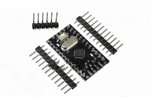 Mini Pro ATMEGA328P microcontroller circuit board showing digital and analog pins