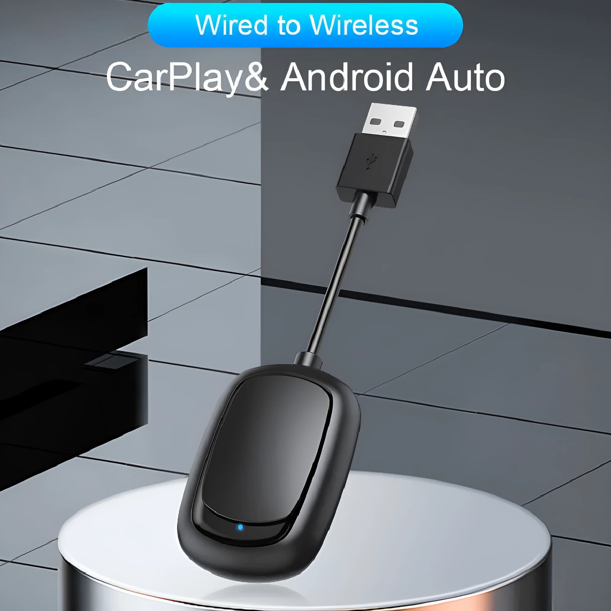 Wireless CarPlay Android Auto USB interconnection box for vehicle smartphone connectivity