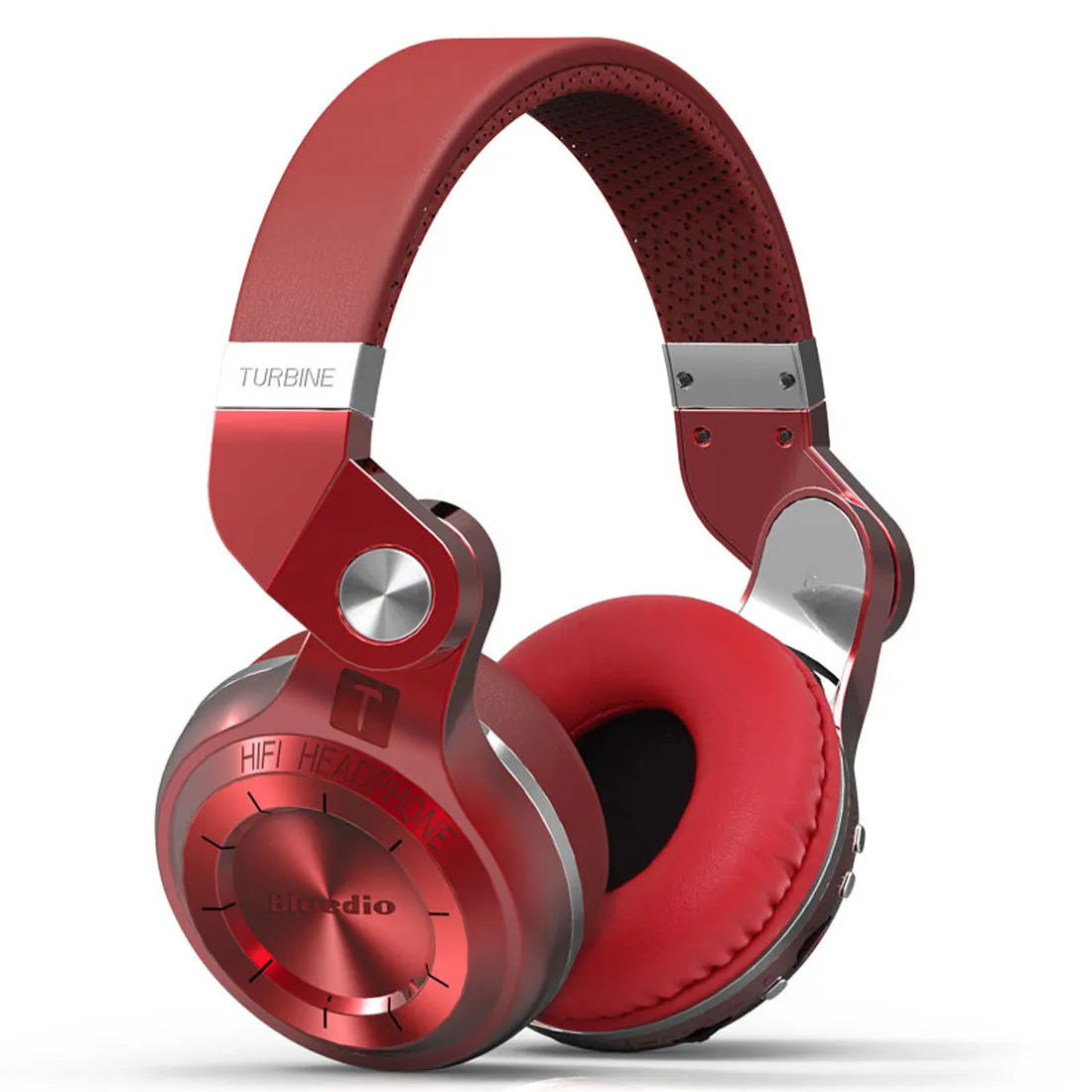 Black Bluetooth stereo headset with over-ear design shown on a white background.