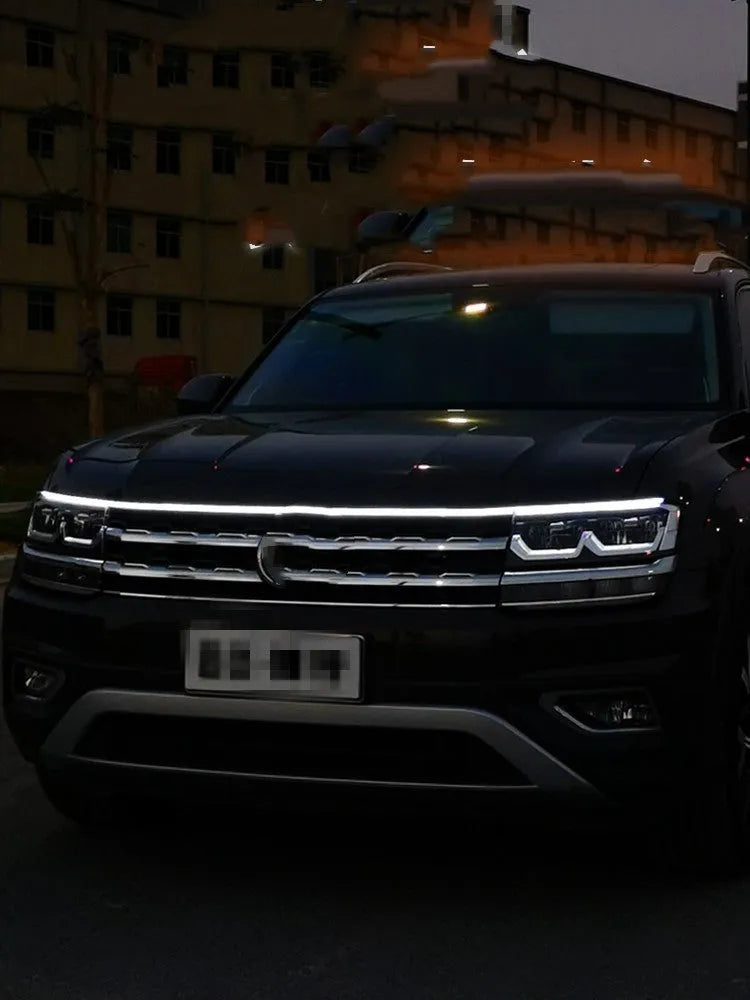 Dynamic penetrating daytime running light car decoration lamp in 1.2m to 2.4m with white light scanning or long bright mode