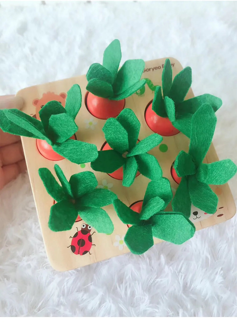 Wooden educational toys with harvest carrots design for children aged 2-4 years