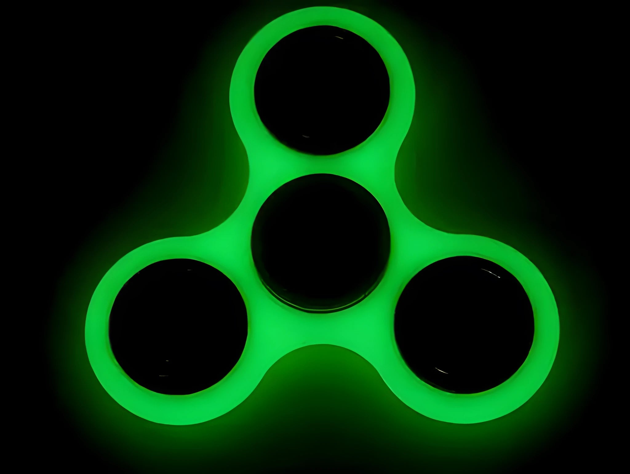 Glow in dark tri-spinner fidget toy white ABS plastic three-lobed design