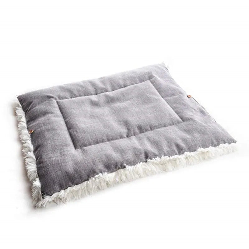 Velvet cat bed 61x51cm seat cushion in white or grey, also usable as pet mat or blanket