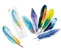 30 paper feather bookmarks in assorted colours, each 4.5 x 15.5cm, creative design