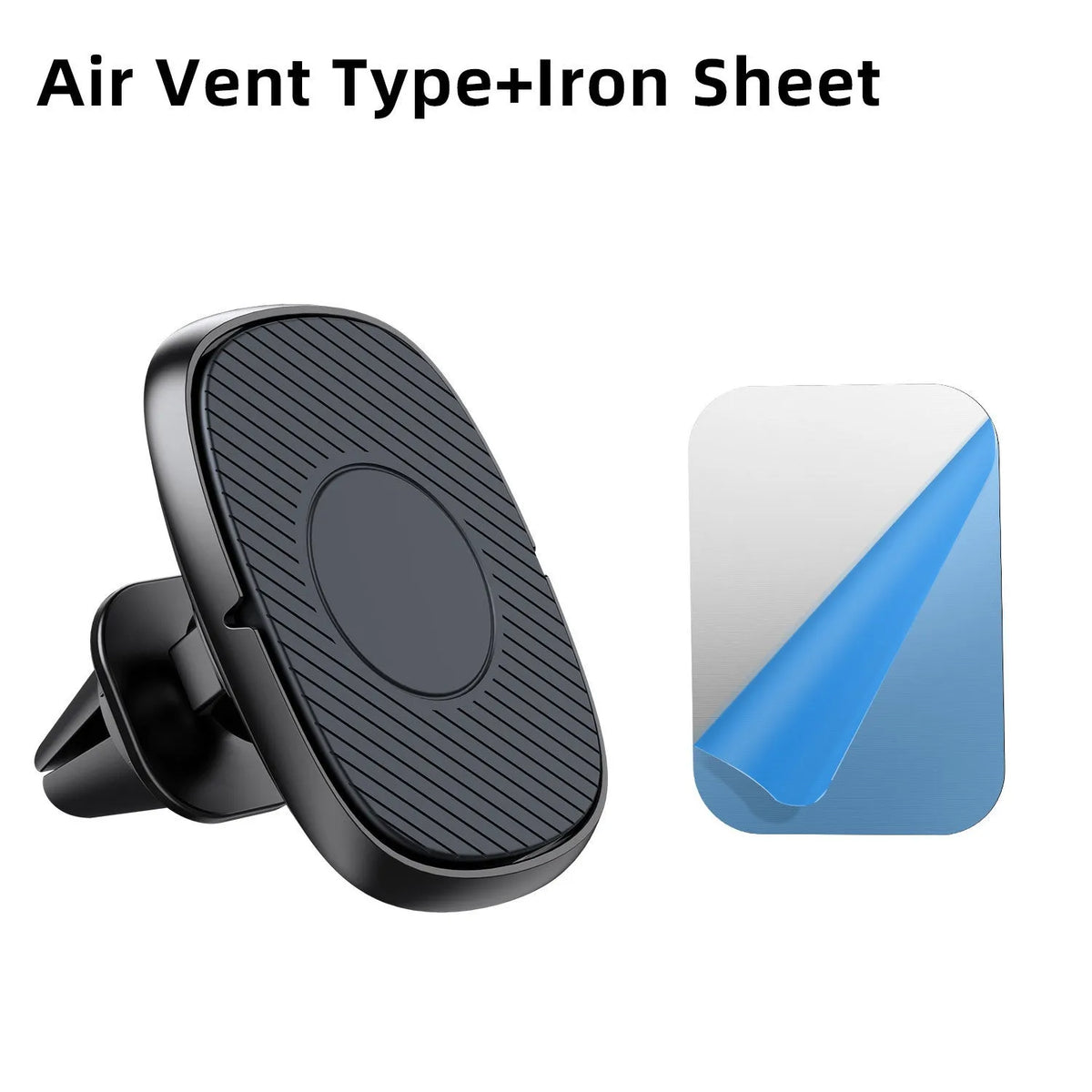 Magnetic car phone holder with zinc alloy plating and silicone pad, sizes 42x56x60mm and 42x56x57mm