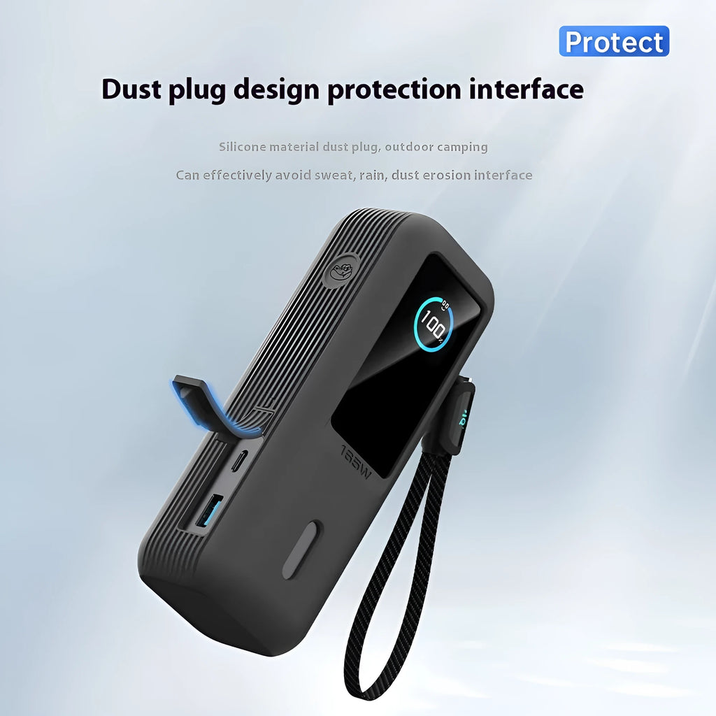 Silicone protective sleeve for Anker 165W energy cabin in classic black with cable scaling feature