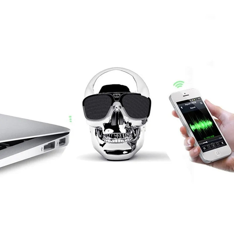 Limited edition skull-shaped wireless Bluetooth speaker in multiple colour options