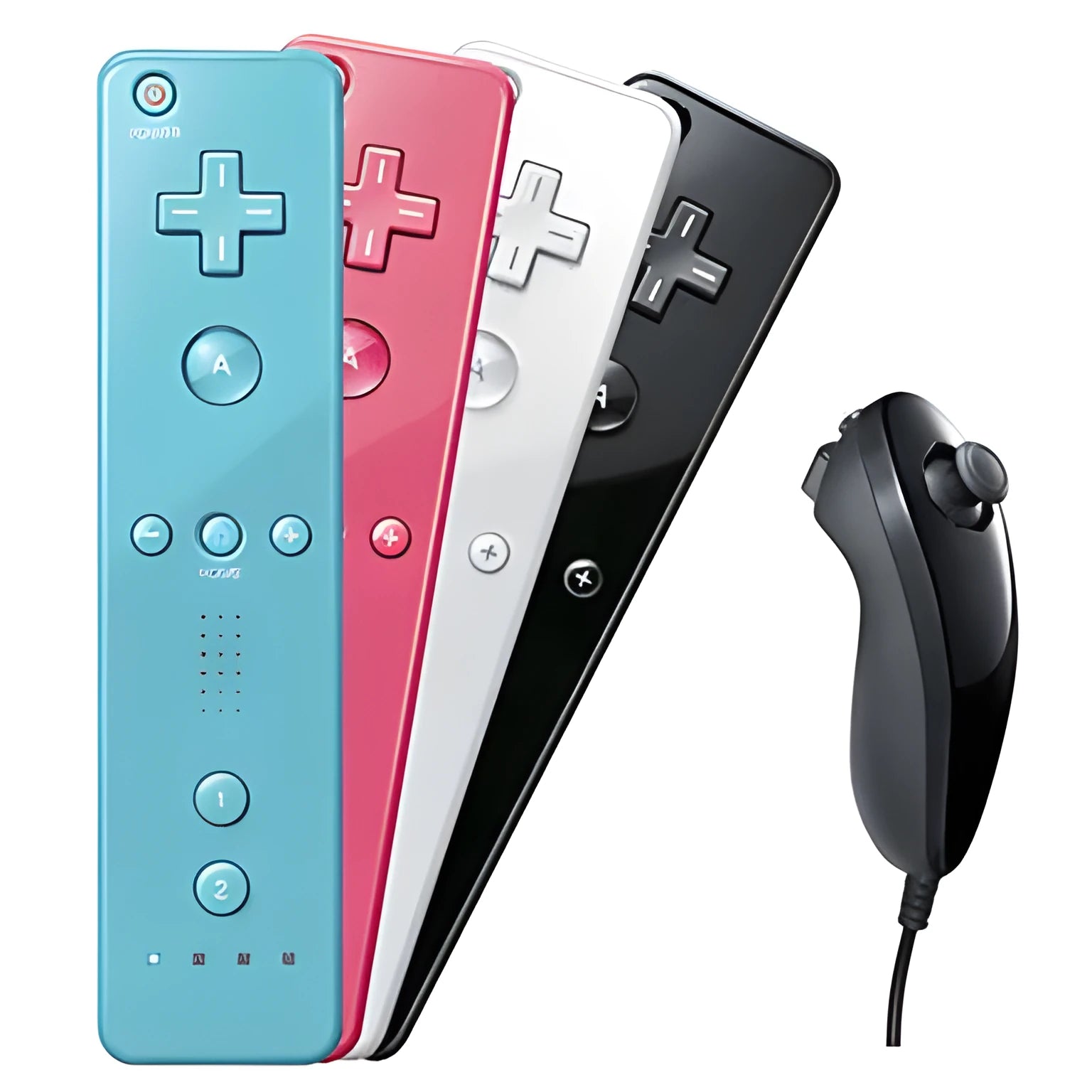 Wii left and right gamepad controller set with wireless infrared sensor in multiple colour options