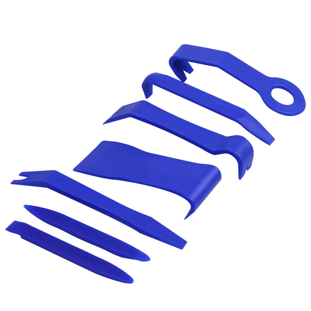 7 piece blue disassembly and assembly repair tool kit in OPP packaging for audio repair