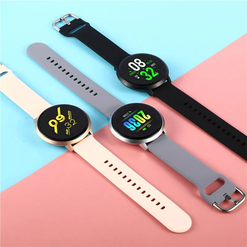 Black ultra-thin smart health bracelet with 45mm zinc alloy case and 1.3-inch screen on a silicone strap.