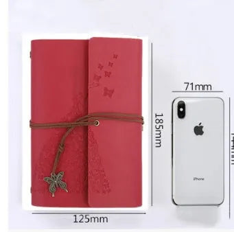 Kraft paper loose leaf diary A8 size 8x12.5cm with 100gsm pages in various cover colours