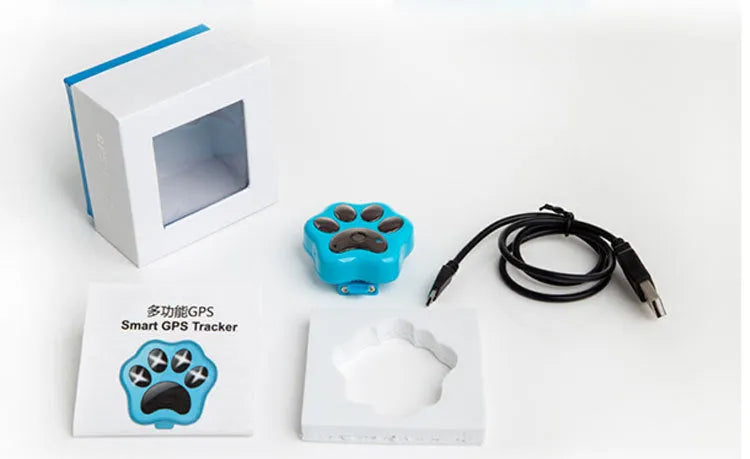 Blue V30 GPS dog tracker anti-loss locator with fence alarm plastic casing waterproof