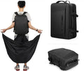 Large 36-55L men's backpack with zip opening and internal pockets, in black