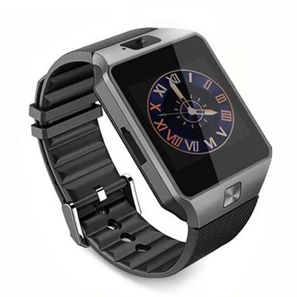 Bluetooth smart watch with 1.54 inch touch screen in black, white, gold or silver grey on sporty silicone wrist strap
