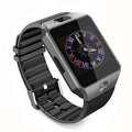 Bluetooth smart watch with 1.54 inch touch screen in black, white, gold or silver grey on sporty silicone wrist strap