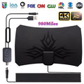 Black HDTV antenna with irregular flame pattern for indoor VHF UHF digital TV reception