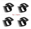 Two black bear claw design meat shredder forks with decorative patterns