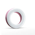 USB rechargeable selfie ring light with adjustable brightness settings for mobile photography