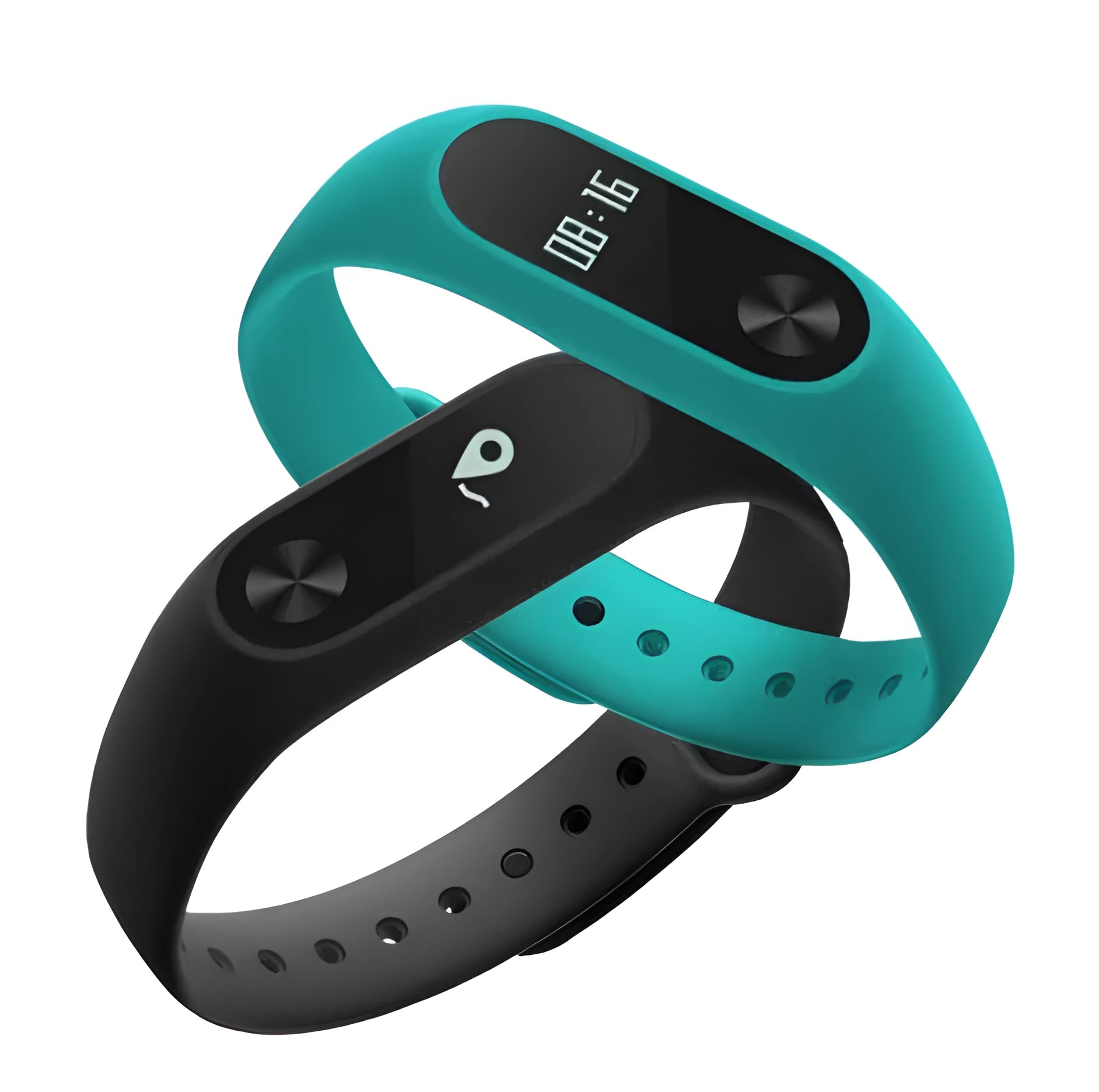 Xiaomi Mi Band 2 black fitness tracker with OLED screen on adjustable wrist strap