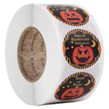 Halloween pumpkin pattern candy colour self-seal envelope stickers 1 inch diameter roll of 500