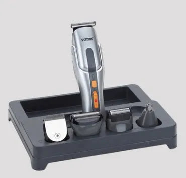 Silver electric hair clipper with high-efficiency alloy sharp angle cutter head