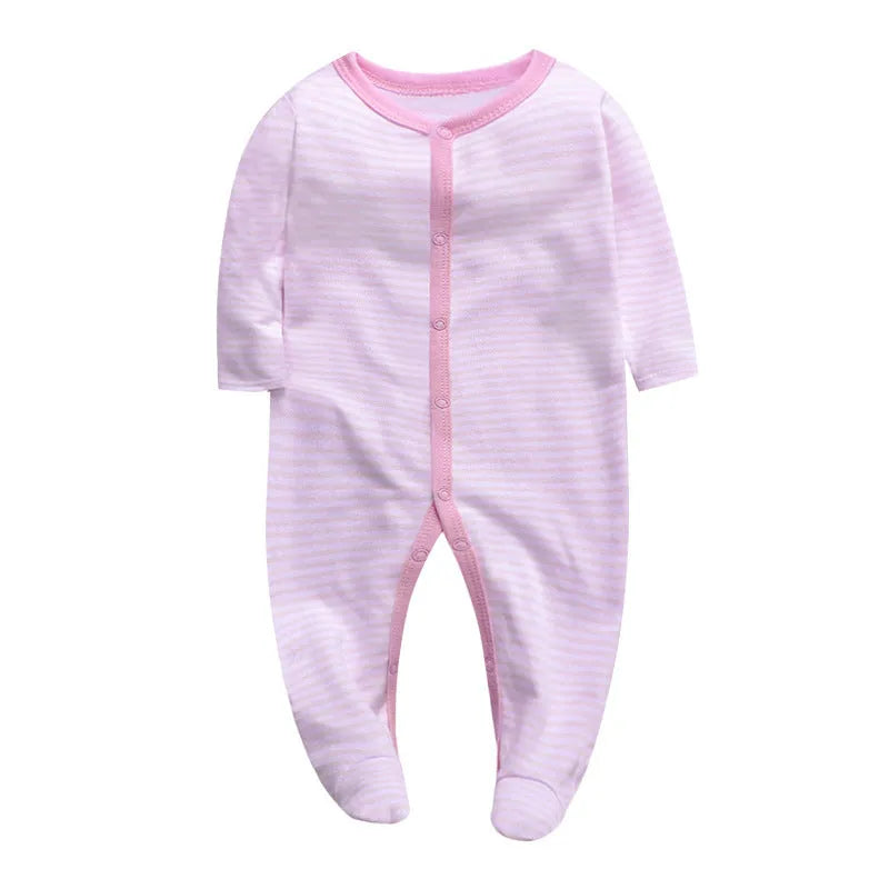 Cotton one-piece baby romper with dinosaur print for infants 3-12 months