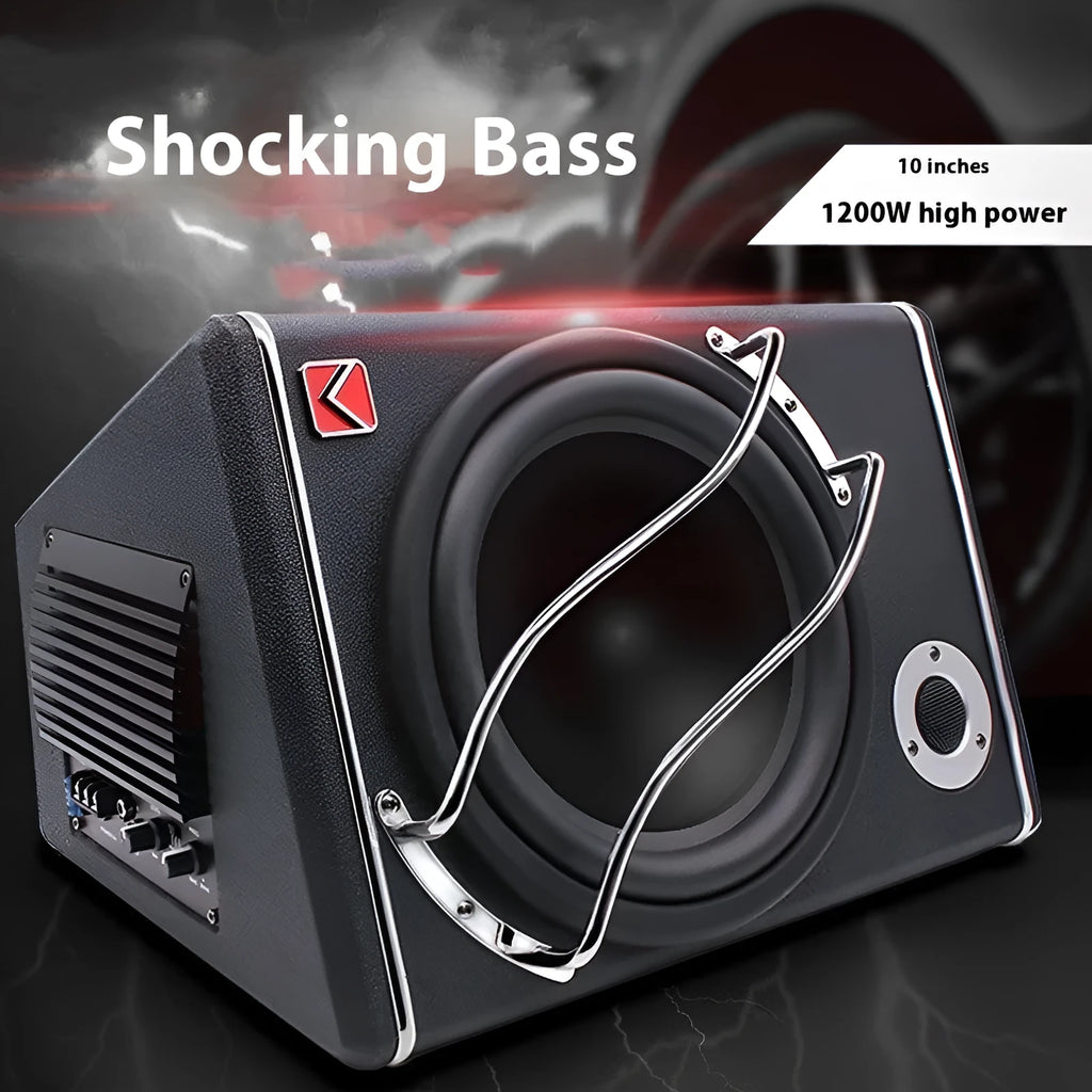 Refit A 10-inch car subwoofer with MDF enclosure and PVC leather finish for 12V car audio