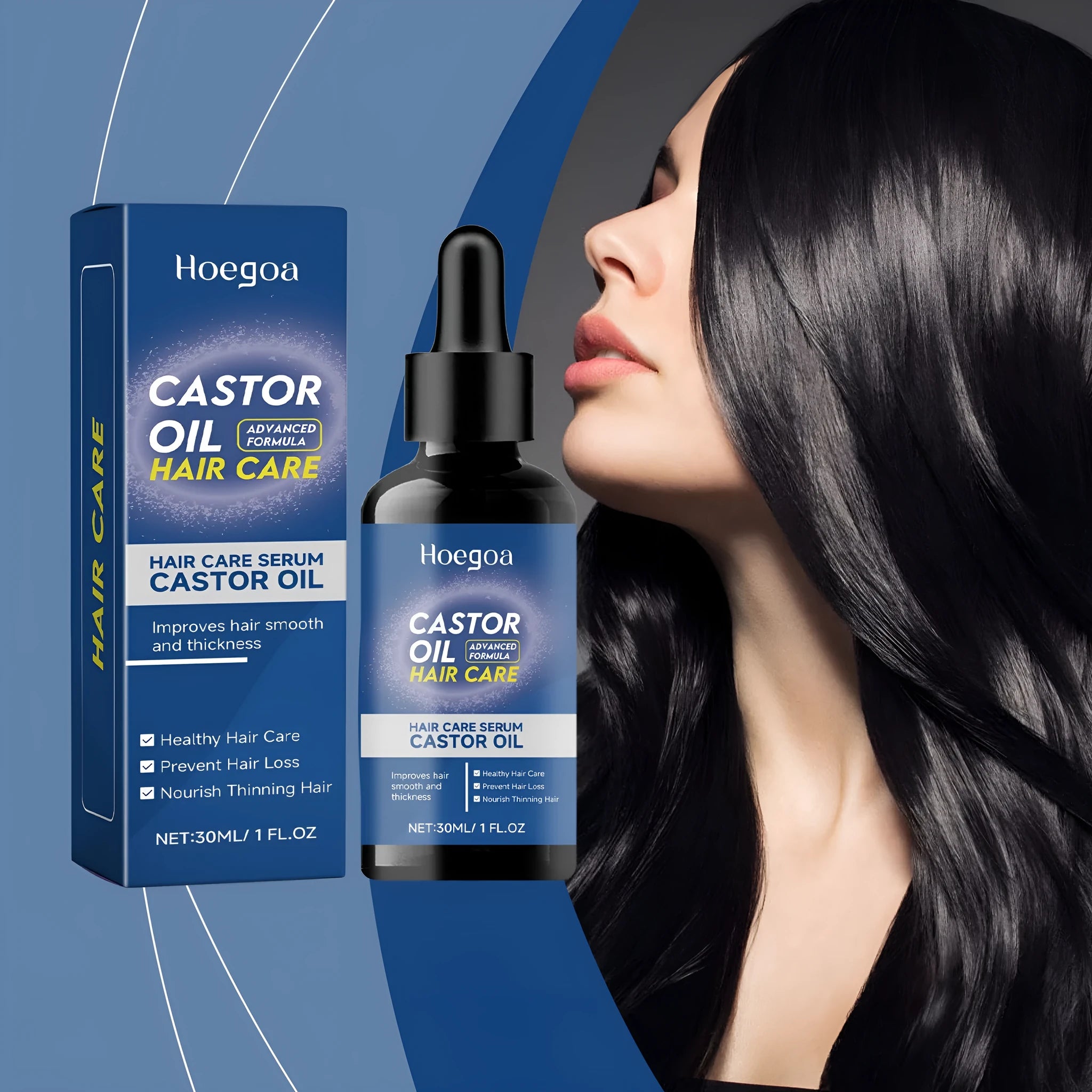 Hair care nursing solution 30ml bottle improves hair smoothness with castor oil and nicotinamide