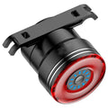 Black USB rechargeable smart brake sensing bicycle taillight with aluminium housing