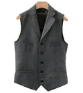 Men's herringbone vest in multiple colours with slanted hem, synthetic fibre blend, sizes XS-XXXL