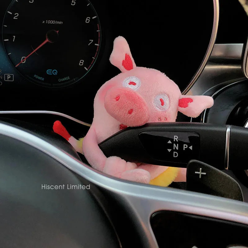 Cotton car dashboard ornament doll showing cute animal designs for vehicle decoration