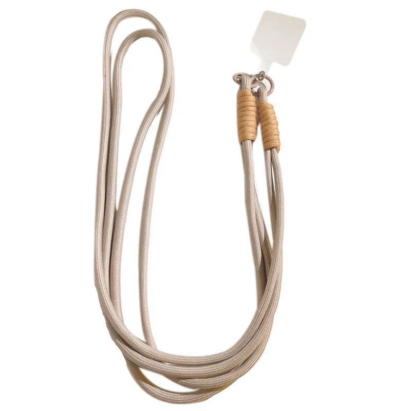 Simple woven crossbody mobile phone lanyard strap for women with three long shoelace size options 124, 125, 126