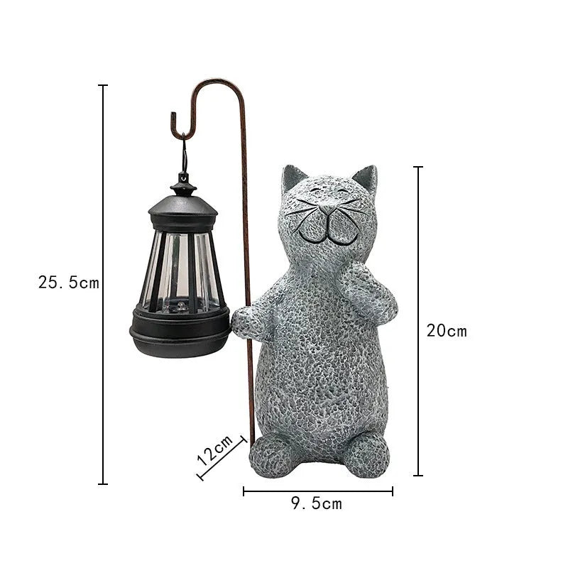 Solar garden lamp with kitten lifting design for outdoor gardens with IP44 waterproof rating