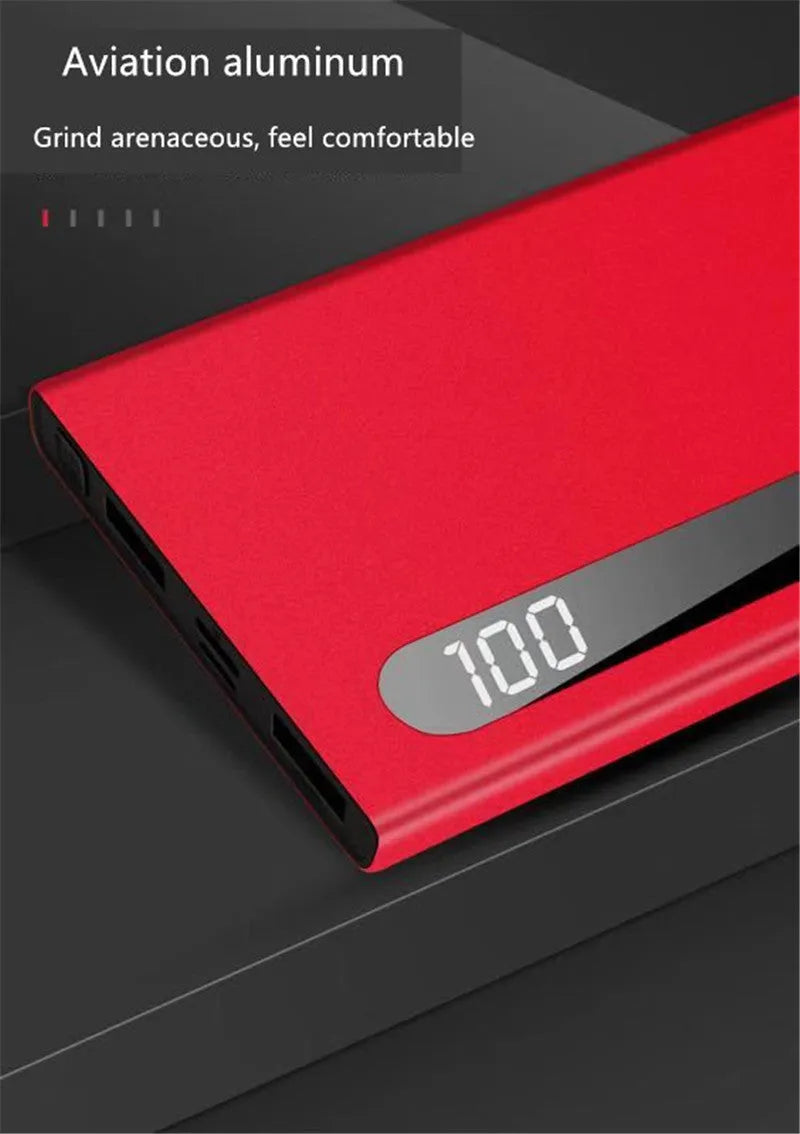 Ultra-thin 20000mAh digital display power bank for smartphones tablets black colour