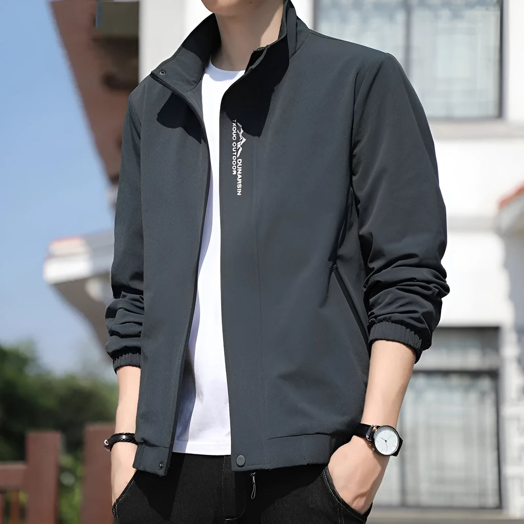 Men's stand collar casual coat in polyester fabric available in multiple colours