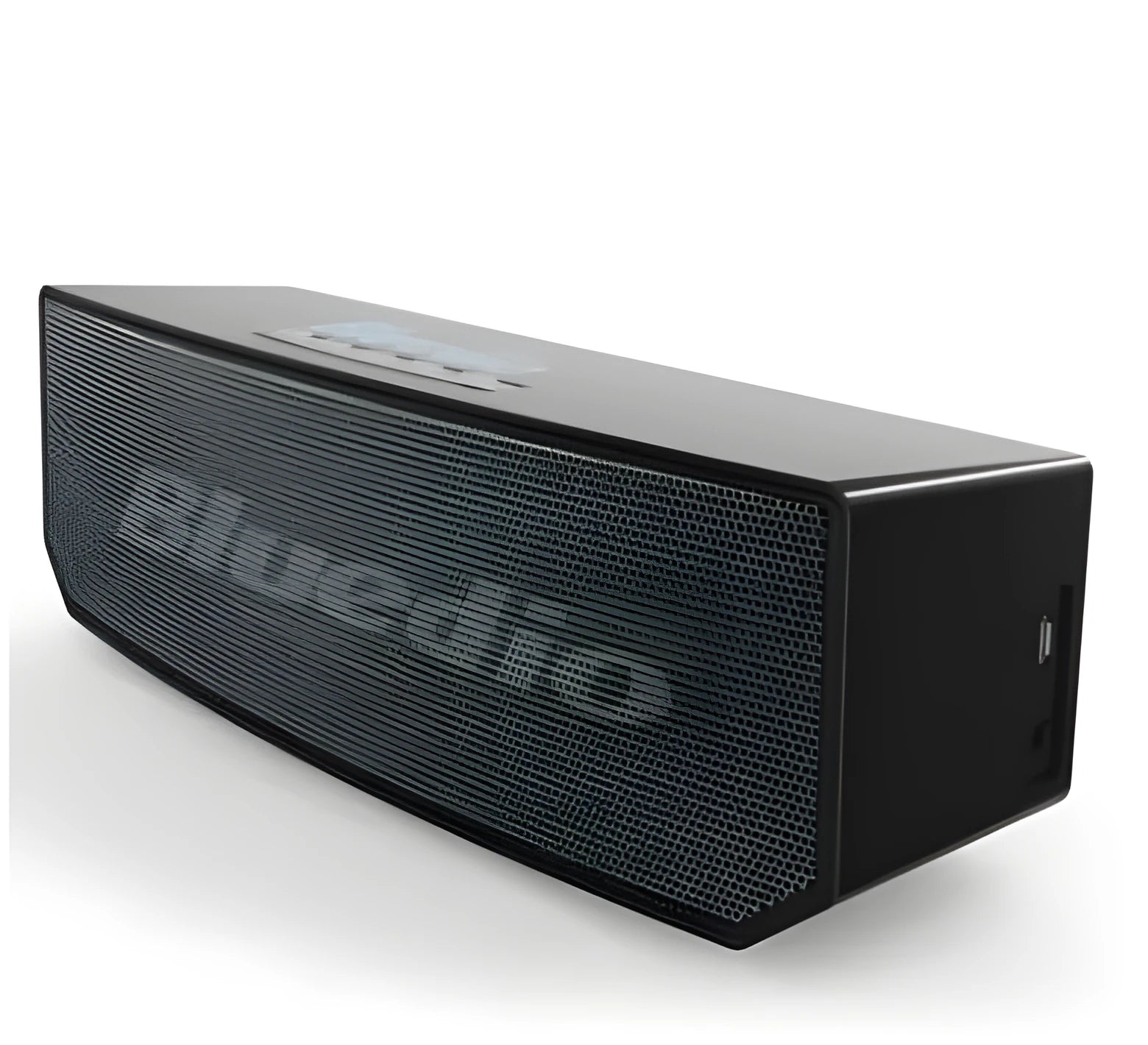 Bluedio BS-5 mini Bluetooth speaker in black, compact portable design with 3D stereo sound