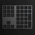 Aluminium Bluetooth numeric keypad with 34 keys in black and silver colour options