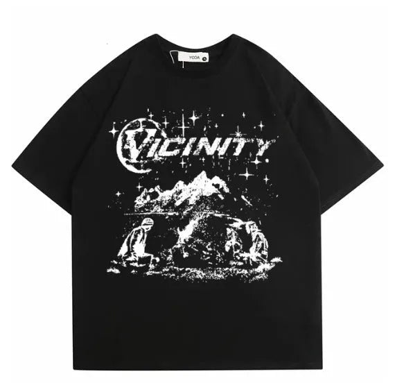 Men's retro hip hop print t-shirt in polyester, available in colours TKL472 and TKL473.