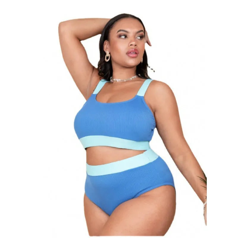 Women's high waist bikini with split hip design in polyester fabric