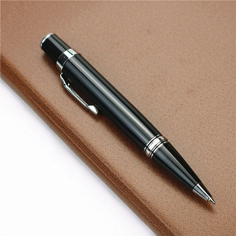 Black Baozhu full metal pocket rollerball pen with two 0.7mm refills.
