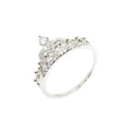 Women's crown ring copper with inlaid zircon in rose gold finish