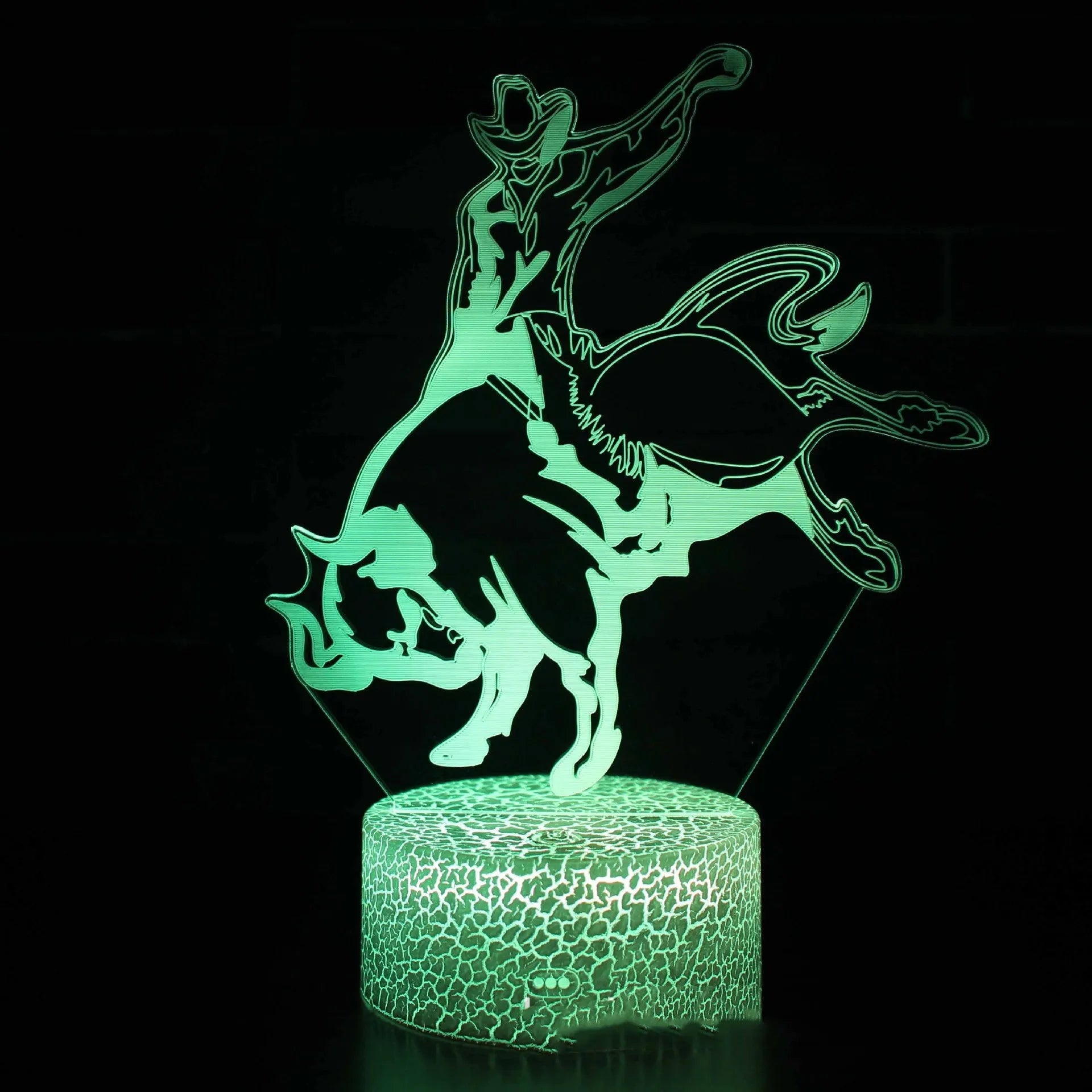Sports Competitive Series 3D night light with cracked base, colourful LED illumination, and remote control