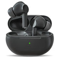 Pro4 black and white Bluetooth earbuds inside their rectangular charging case.