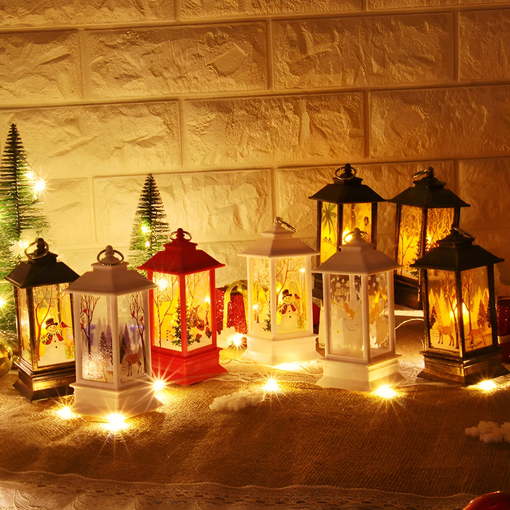 3D Christmas theme chandelier LED plywood disc light 21 x 21.6cm warm white with Santa Claus and snowman design
