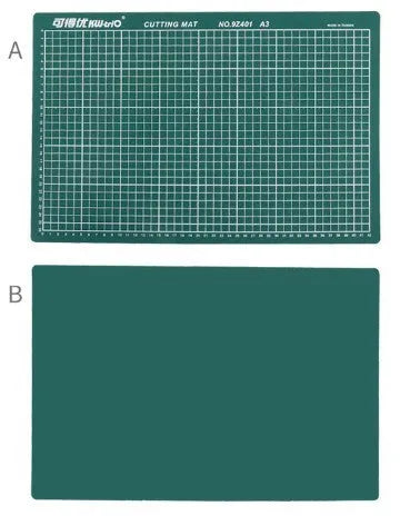 A3 self-healing cutting mat with centimetre measurement grid in green, black or grey