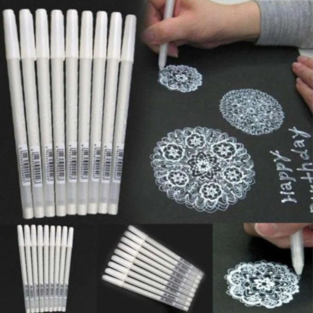 Touchnew hand-painted highlight pen with 0.8mm tip and 15.3cm plastic barrel in gold silver white colours